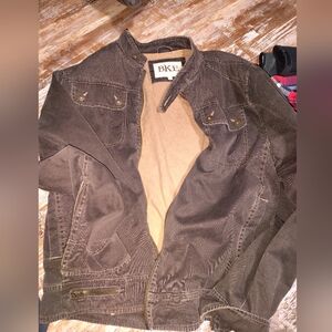 BKE Men's Dark Brown Military Jacket Size Large